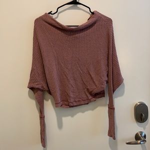 Free People waffle knit long sleeve top
